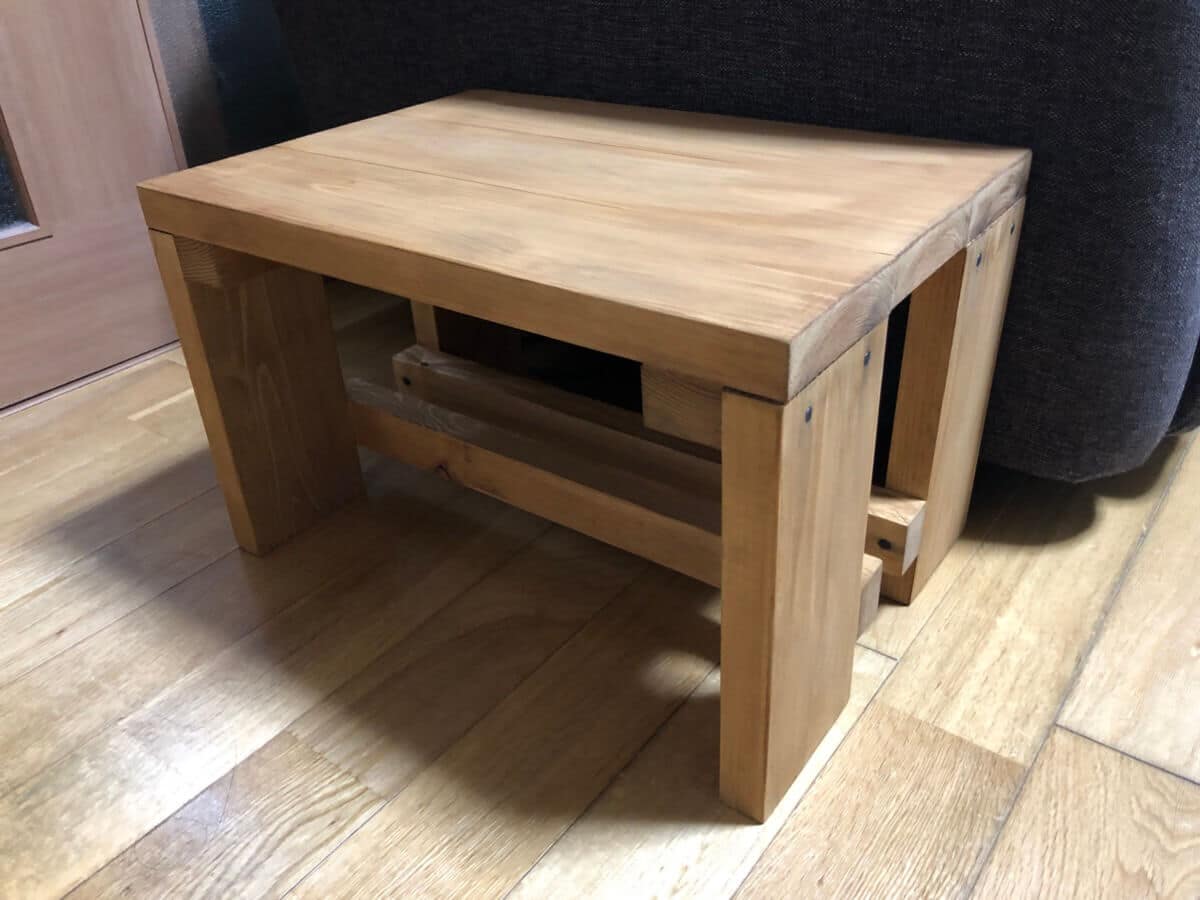 簡単DIY☆木製テーブルをコーヒー染めで着色するやり方～ビフォーアフター～