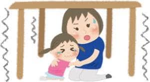 地震発生！机の下に隠れるは正しい？